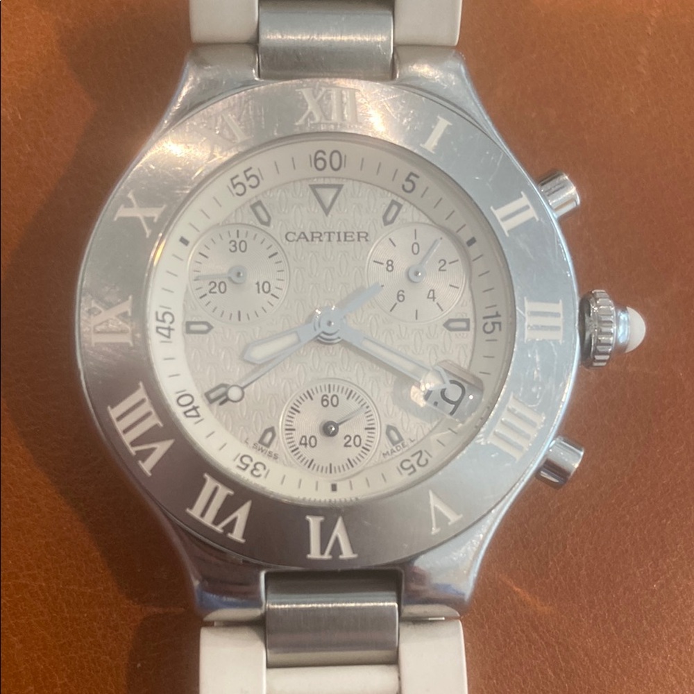 Cartier Silver Roman Numeral Watch
